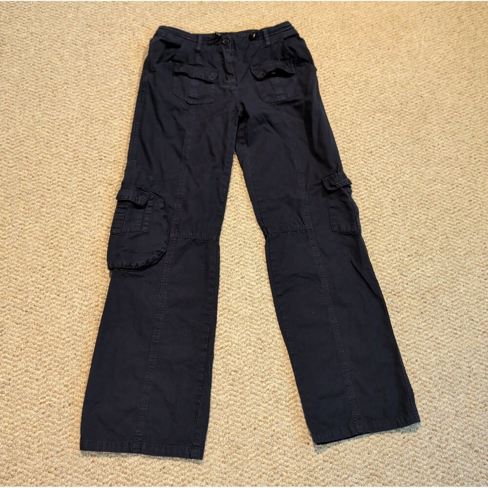 Brandy Melville Y2K Cargo Pants Womens One Size Blue Straight Leg Utility